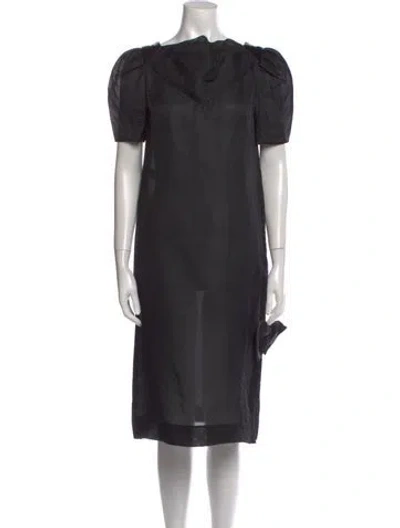 Pre-owned Vintage - Unbranded Silk Midi Length Dress In Black