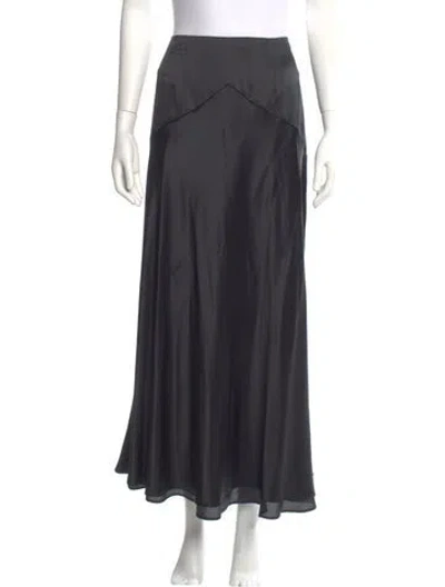 Pre-owned Vintage - Unbranded Silk Midi Length Skirt In Gray