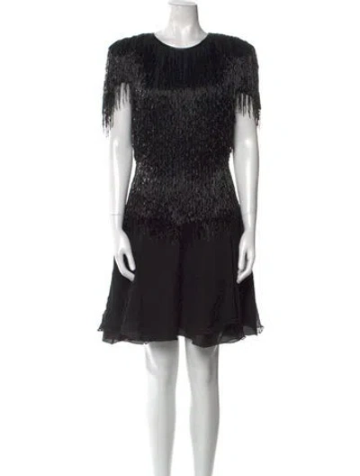 Pre-owned Vintage - Unbranded Silk Mini Dress In Black