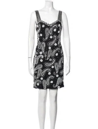 Pre-owned Vintage - Unbranded Silk Mini Dress In Black