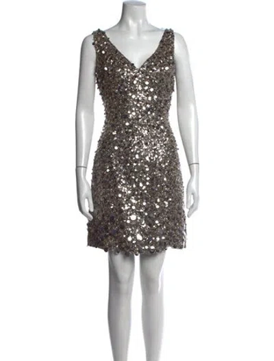 Pre-owned Vintage - Unbranded Silk Mini Dress In Multi