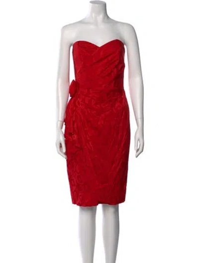 Pre-owned Vintage - Unbranded Silk Mini Dress In Red