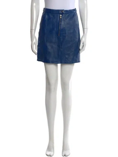 Pre-owned Vintage - Unbranded Silk Mini Skirt In Blue