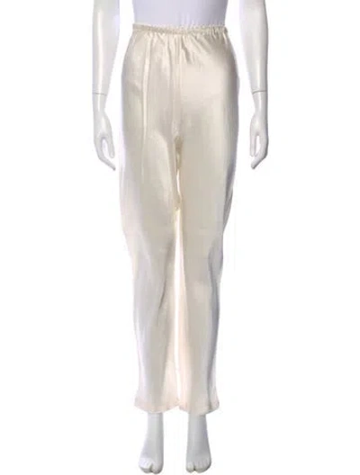 Pre-owned Vintage - Unbranded Silk Straight Leg Pants In Neutral