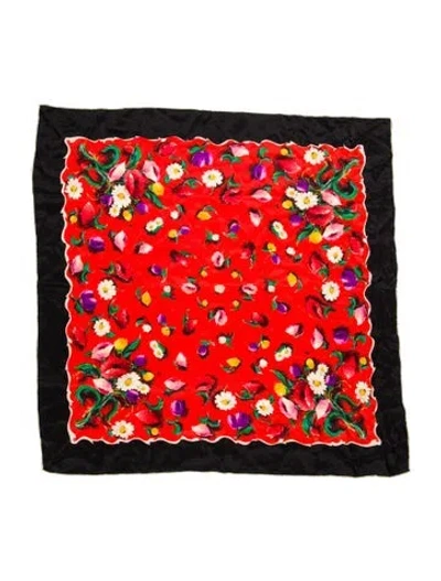 Pre-owned Vintage - Unbranded Silk Vintage Scarf In Red