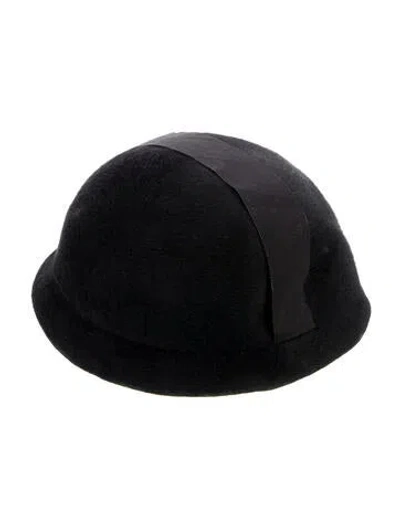 Pre-owned Vintage - Unbranded Solid Pillbox Hat In Black
