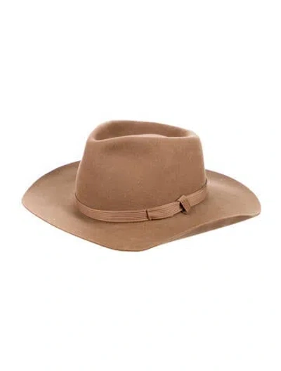 Pre-owned Vintage - Unbranded Solid Suede Hat In Brown