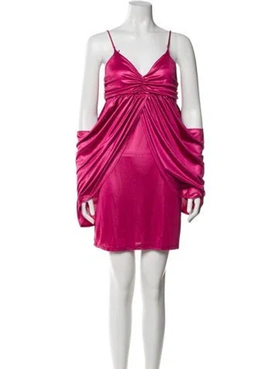 Pre-owned Vintage - Unbranded Square Neckline Mini Dress In Pink