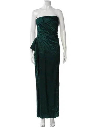 Pre-owned Vintage - Unbranded Strapless Long Dress In Green