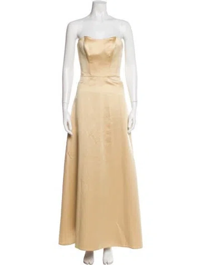 Pre-owned Vintage - Unbranded Strapless Long Dress In Neutral