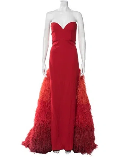 Pre-owned Vintage - Unbranded Strapless Long Dress In Red