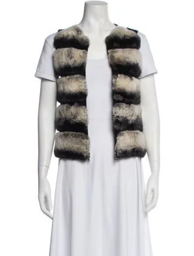 Pre-owned Vintage - Unbranded Striped Vest In Black