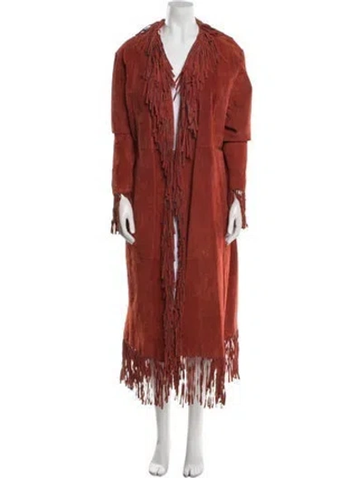 Pre-owned Vintage - Unbranded Suede Coat In Orange