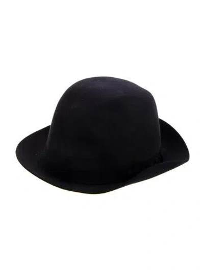 Pre-owned Vintage - Unbranded Suede Fedora Hat In Black