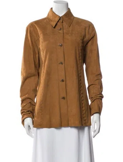 Pre-owned Vintage - Unbranded Suede Jacket In Brown