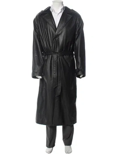 Pre-owned Vintage - Unbranded Trench Coat In Black