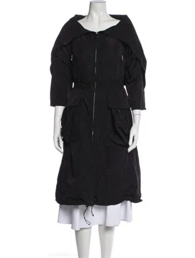 Pre-owned Vintage - Unbranded Trench Coat In Black