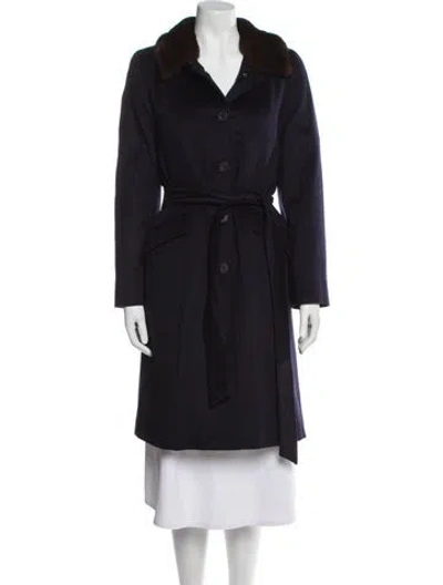 Pre-owned Vintage - Unbranded Trench Coat In Blue