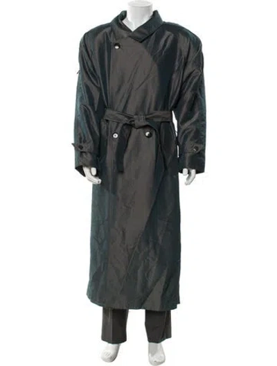 Pre-owned Vintage - Unbranded Trench Coat In Blue