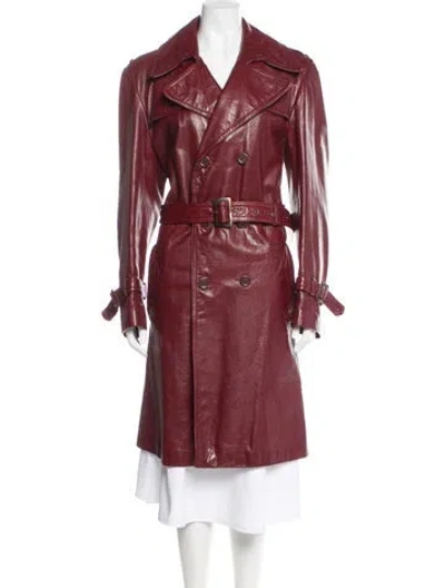 Pre-owned Vintage - Unbranded Trench Coat In Burgundy