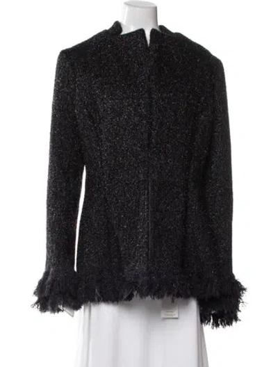 Pre-owned Vintage - Unbranded Tweed Pattern Evening Jacket In Black