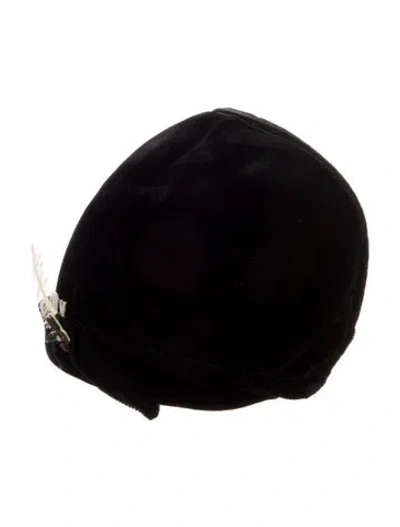 Pre-owned Vintage - Unbranded Velvet Half-hat In Black