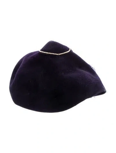 Pre-owned Vintage - Unbranded Velvet Pillbox Hat In Purple