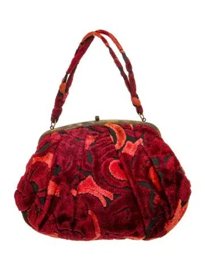 Pre-owned Vintage - Unbranded Velvet Shoulder Bag In Burgundy