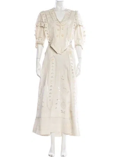 Pre-owned Vintage - Unbranded Vintage 1910's Skirt Set In Neutral