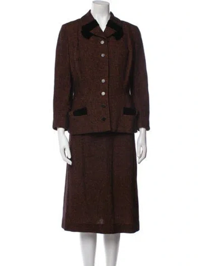 Pre-owned Vintage - Unbranded Vintage 1950's Skirt Suit In Brown