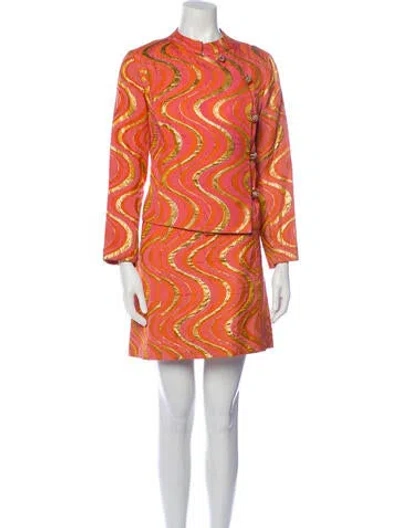 Pre-owned Vintage - Unbranded Vintage 1960's Dress Set In Orange
