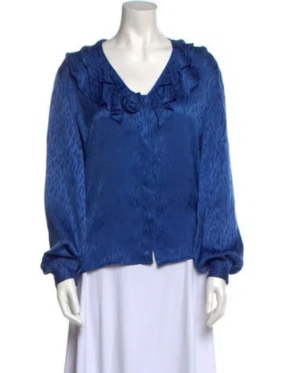 Pre-owned Vintage - Unbranded Vintage 1970's Blouse In Blue