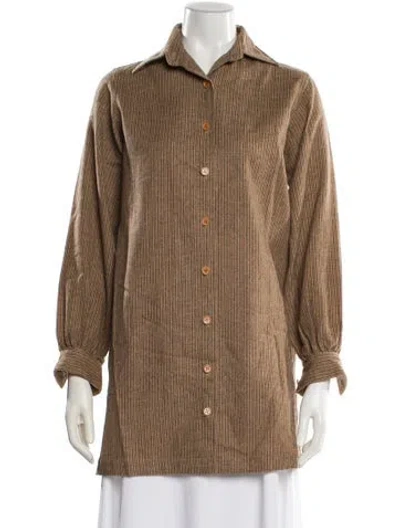 Pre-owned Vintage - Unbranded Vintage 1970's Button-up Top In Brown