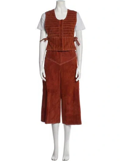 Pre-owned Vintage - Unbranded Vintage 1970's Pant Set In Orange