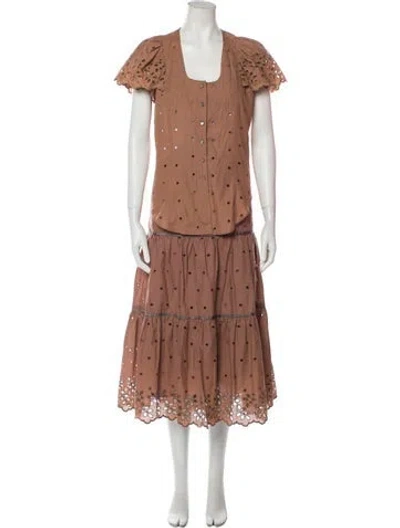 Pre-owned Vintage - Unbranded Vintage 1970's Skirt Set In Brown