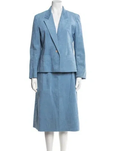 Pre-owned Vintage - Unbranded Vintage 1970's Skirt Suit In Blue