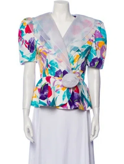 Pre-owned Vintage - Unbranded Vintage 1980's Blouse In Blue