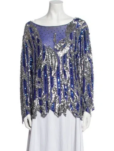Pre-owned Vintage - Unbranded Vintage 1980's Blouse In Blue