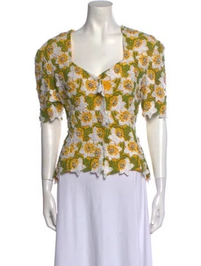 Pre-owned Vintage - Unbranded Vintage 1980's Blouse In Yellow