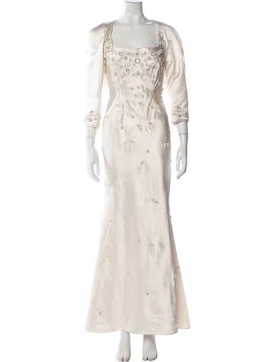 Pre-owned Vintage - Unbranded Vintage 1980's Dress Set In Neutral