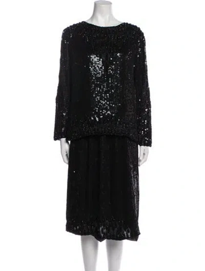 Pre-owned Vintage - Unbranded Vintage 1980's Skirt Set In Black