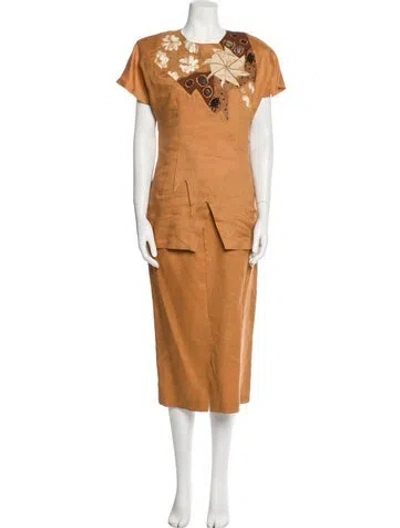 Pre-owned Vintage - Unbranded Vintage 1980's Skirt Set In Neutral