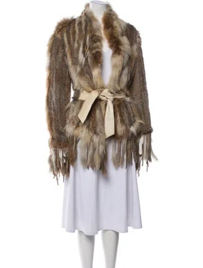 Pre-owned Vintage - Unbranded Vintage 1990's Fur Jacket In Neutral