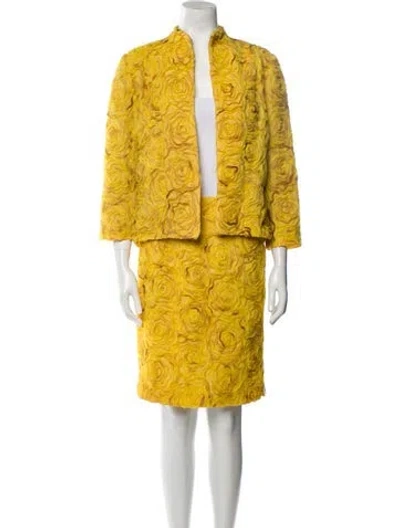 Pre-owned Vintage - Unbranded Vintage 1990's Skirt Suit In Yellow