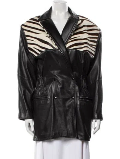 Pre-owned Vintage - Unbranded Vintage Animal Print Jacket In Black