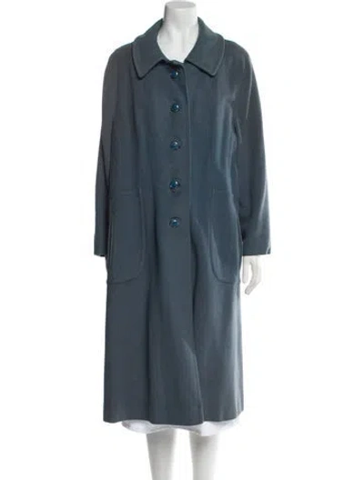 Pre-owned Vintage - Unbranded Vintage Cashmere Trench Coat In Blue