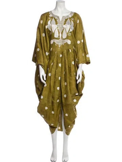 Pre-owned Vintage - Unbranded Vintage Embroidered Accent Nightgown In Green