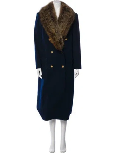 Pre-owned Vintage - Unbranded Vintage Faux Fur Coat In Blue