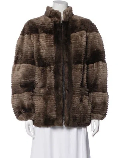 Pre-owned Vintage - Unbranded Vintage Faux Fur Faux Fur Coat In Brown