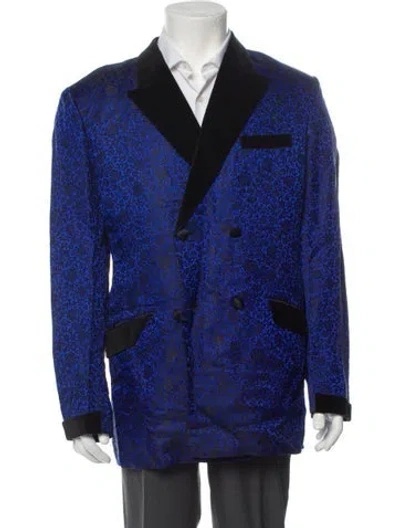 Pre-owned Vintage - Unbranded Vintage Floral Print Blazer In Blue